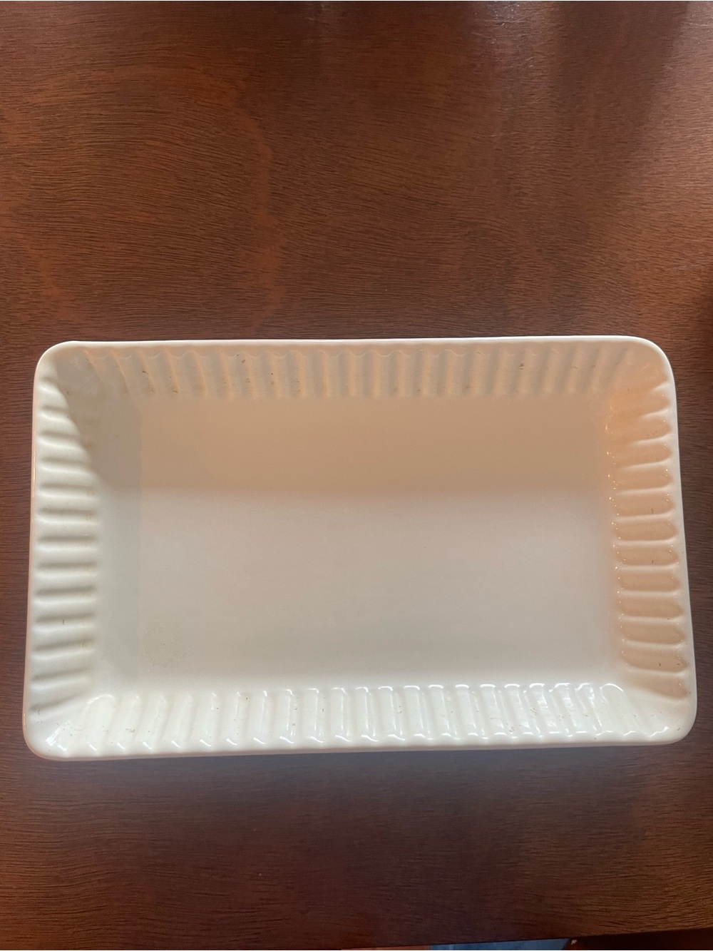 Longaberger Pottery Woven
Traditions Ivory Rectangular
Serving Tray 8.5" Small